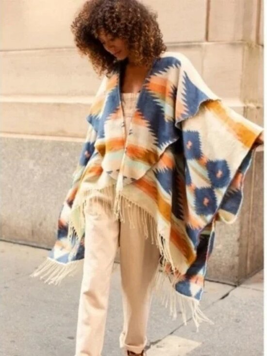 Free People Sweaters - Free People Crossroads Oversized Poncho One Size‎ EUC